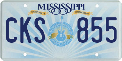 MS license plate CKS855
