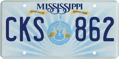 MS license plate CKS862