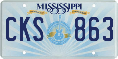 MS license plate CKS863