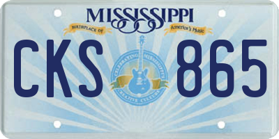 MS license plate CKS865