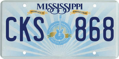 MS license plate CKS868