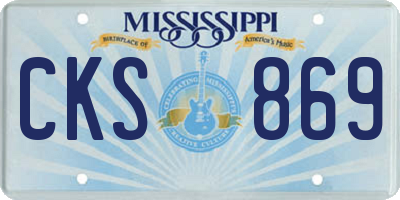 MS license plate CKS869