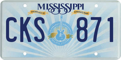 MS license plate CKS871