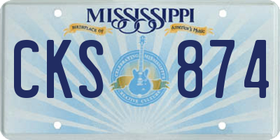 MS license plate CKS874