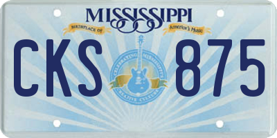 MS license plate CKS875