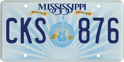 MS license plate CKS876