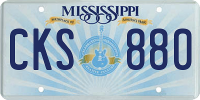 MS license plate CKS880