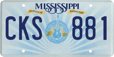 MS license plate CKS881