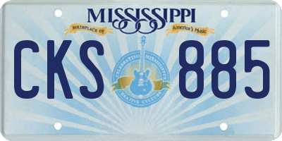 MS license plate CKS885