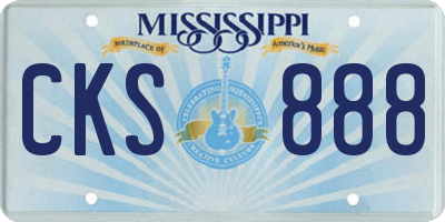 MS license plate CKS888