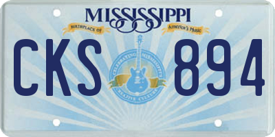 MS license plate CKS894