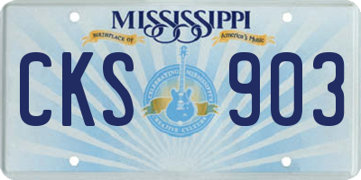 MS license plate CKS903