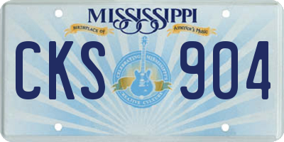 MS license plate CKS904