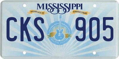 MS license plate CKS905