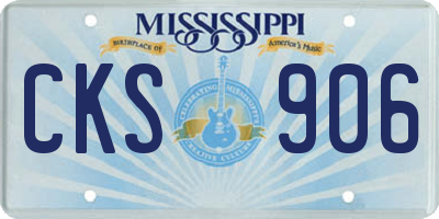 MS license plate CKS906