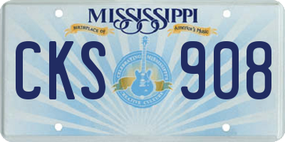 MS license plate CKS908