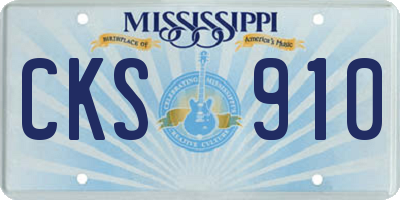 MS license plate CKS910
