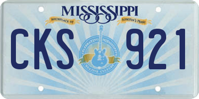 MS license plate CKS921