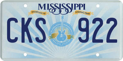 MS license plate CKS922