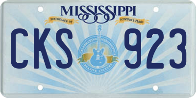 MS license plate CKS923