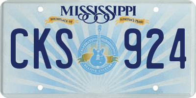 MS license plate CKS924