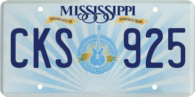 MS license plate CKS925