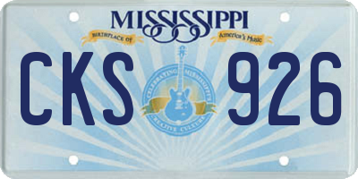 MS license plate CKS926