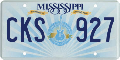 MS license plate CKS927