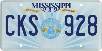 MS license plate CKS928