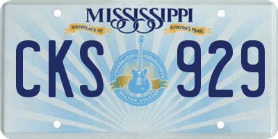MS license plate CKS929