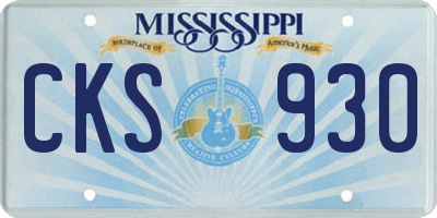MS license plate CKS930