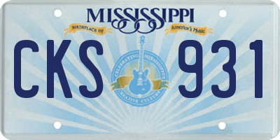 MS license plate CKS931