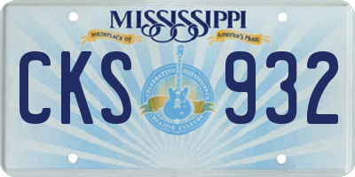 MS license plate CKS932