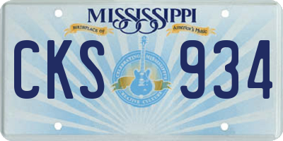 MS license plate CKS934