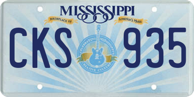 MS license plate CKS935