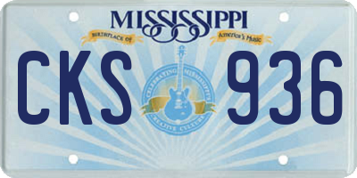 MS license plate CKS936