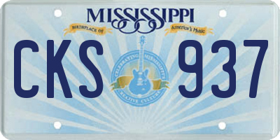 MS license plate CKS937