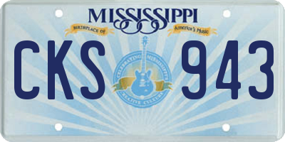 MS license plate CKS943