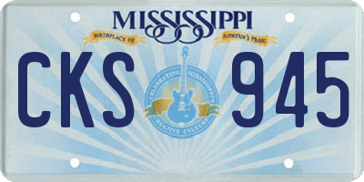 MS license plate CKS945