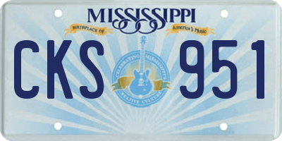 MS license plate CKS951