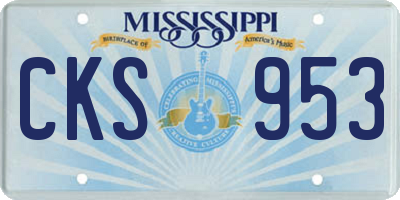 MS license plate CKS953