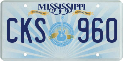MS license plate CKS960