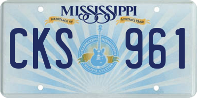 MS license plate CKS961