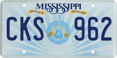 MS license plate CKS962