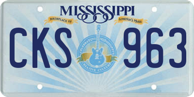 MS license plate CKS963
