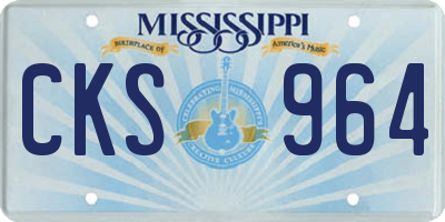 MS license plate CKS964