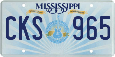 MS license plate CKS965