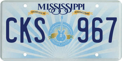 MS license plate CKS967
