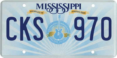 MS license plate CKS970