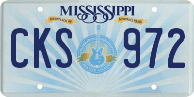MS license plate CKS972